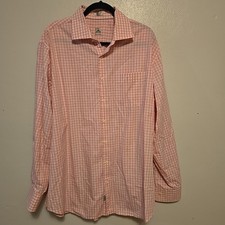 Peter Millar Mens Button Down Shirt Long Sleeve 100 Cotton Pink Gingham XL