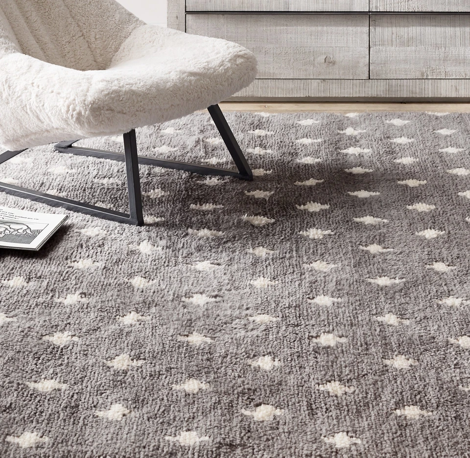 Modern Moroccan Berber Wool Rug Design Color Grey Handmade Carpet Rug - Image 2 of 4