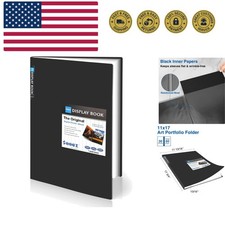 Art Portfolios 11"x17", Large Portfolio Folder with 30 Pockets Black Inner ...