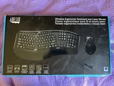 Adesso - WKB-1500GB - Wireless Ergonomic Desktop Keyboard and Laser Mouse