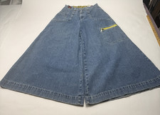 Vintage 90s JNCO Crime Scene 183 Wide Leg Jeans 31x32 Made USA Y2K Skater Rave