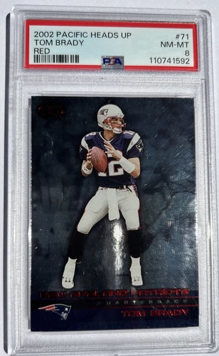 2002 Pacific Heads Up Red #71 Tom Brady 27/65 PSA 8 GOAT!!