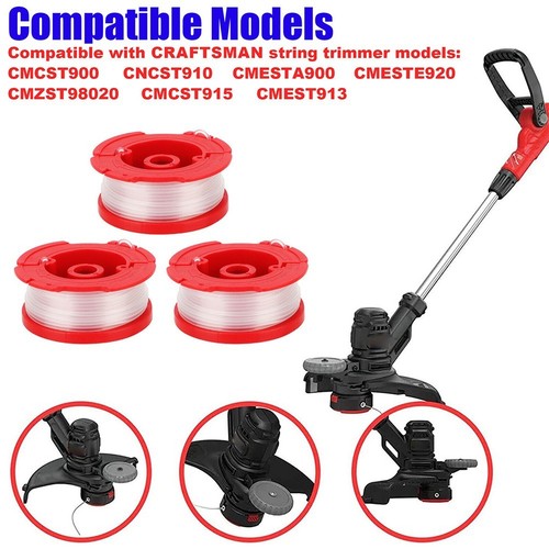 For Craftsman CNCST910 Replacement String Trimmer Line Pack Of 3,Spools