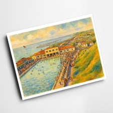 A4 PRINT - The Derby Pool & Promenade, Wallasey - Vintage Art Style
