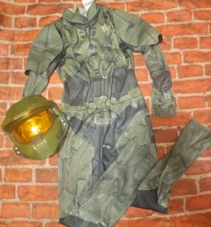 ​Halo Master Chief Costume Boys Medium 8 Disguise Jumpsuit & Mask Guc