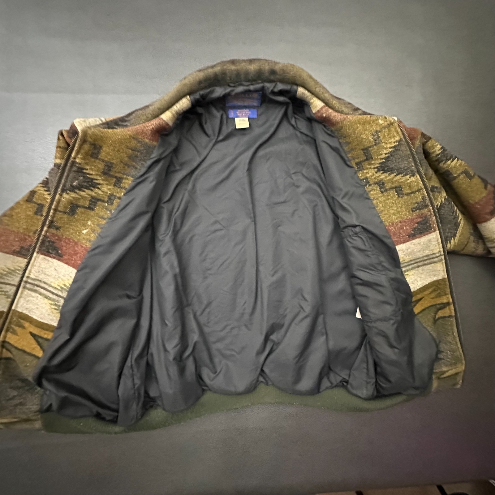 Pendleton Jacket Large Vintage Pendleton Jacket Mens Large Multicolor Aztec Navajo USA Bomber ...