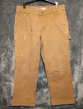 Carhartt Thrashed/Stained Rugged Flex Relaxed Fit Duck Utility Work Pants 33X27