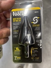 Klein Tools QRST15 Step Drill Bit Quick Release, Spiral Flute, 7/8 to 1-3/8 Inch