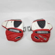 Maverik Rome Youth Large Lacrosse Elbow Pads Red White Guards Arm Shoulder Wrist