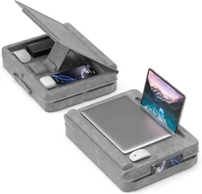 KDD Laptop Lap Desk with Cushion, Table Storage for Bed & Gray 