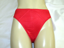 Victorias Secret VTG 1998 RED panel Second Skin Satin hipster Panties sz M NWOT