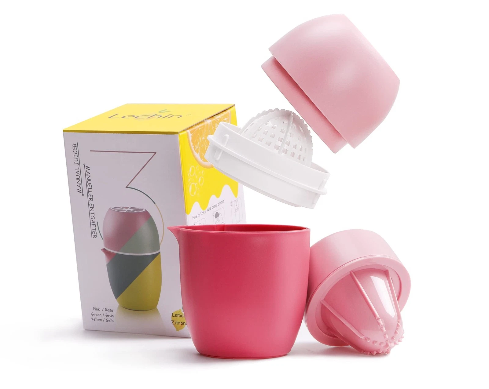 Hand Juicer - Citrus Juicer with Lemon Shape - Hand Lemon Juicer with Two Pre...