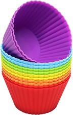 Extra Large Silicone Cupcake Muffin Cups 12 Pack, 3.54 Inch Muffin Liners, Reusa
