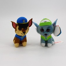 TY Beanie Boos Paw Patrol Chase Rocky Plush Clip Lot Stuffed Dogs