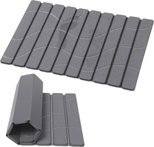 Foldable Stone Bath Mat, Non Slip Large Diatomaceous Shower Mat, Super Absorbent