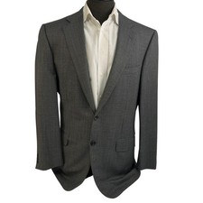 Ermenegildo Zegna Blazer Mens 42 Gray Trofeo Pin head Dot Wool Sport Coat Italy