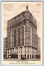New York City NYC NY Hotel Woodward & Old Cas On Street VTG Advertising Postcard