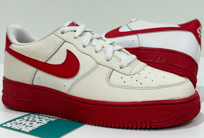 NIKE AIR FORCE 1 LOW GS VALENTINE'S DAY WHTE UNIVERSITY RED CV7663-102 6.5Y 6.5