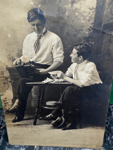 Antique RPPC Postcard Photo Bartlesville Oklahoma 2 Men Photographers - Picture 2 of 3