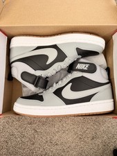 Nike Court Borough Mid 2 GS Unisex Kids Mid Top Sneakers Gray Black 5.5Y