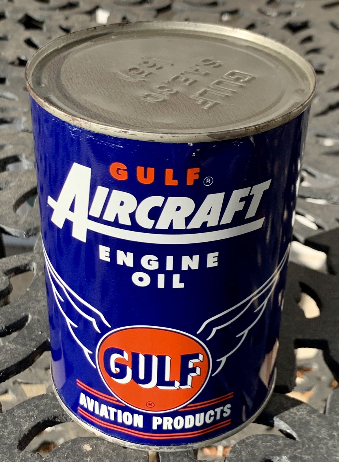 Vintage Gulf Aviation Products Aircraft Engine Oil Metal Quart Can Unopened NOS eBay