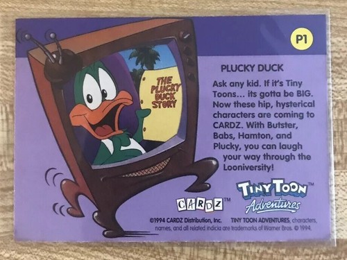 1994 Cardz Plucky Duck Tiny Tunes Adventures Promo Card P1 - Picture 2 of 2