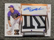 2023 Leaf Trinity XRC Chase Dollander Letter Patch Auto 83/99! Rockies Prospect!