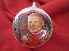 1979 Vtg POPE JOHN PAUL II Satin Ornament BRADFORD CHRISTMAS TREASURY Religious
