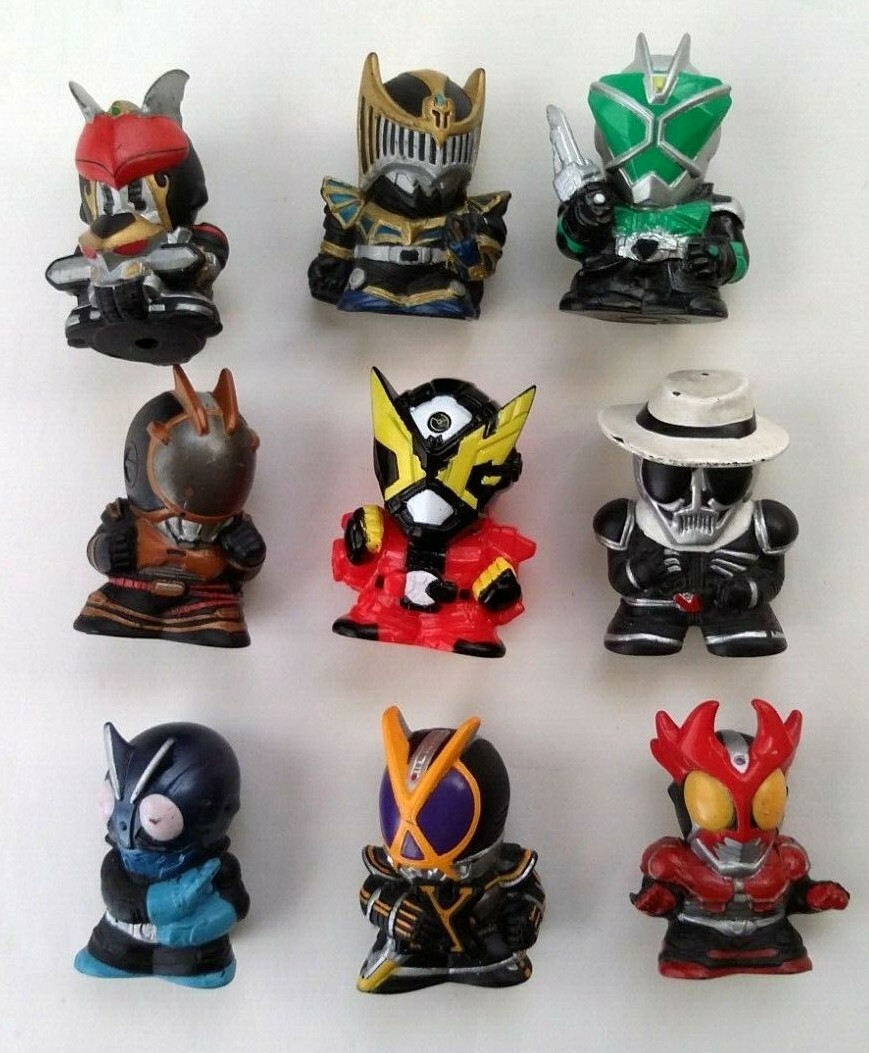 Kamen Rider Small Figure & Finger Puppet 9 Set [Faiz, Knight