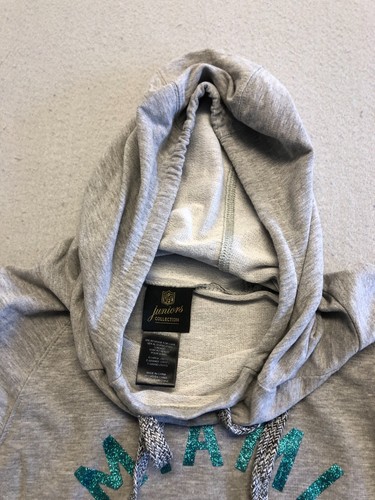 Miami Dolphins Junior Womens Extra Large 15-17 Sparkle NFL Football Hoodie - Picture 3 of 5