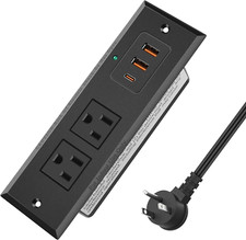 Recessed Power Strip, PD20W USB C Fast Charging Power Outlet, Plug in 2AC Outlet