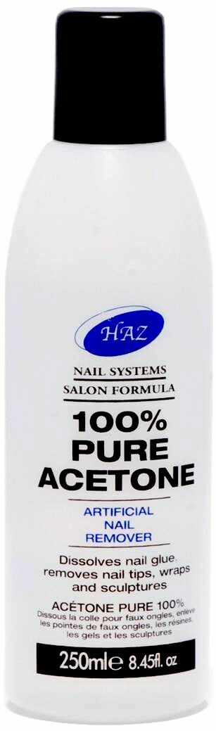 HAZ 100% Pure Acetone Acrylic Nail Polish Varnish Tip Glue Wraps Remover 250mL