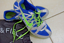 Nike Zoom Rival S Sprint Men Size 13 Track Field Shoes Lace Up Blue Green Silver