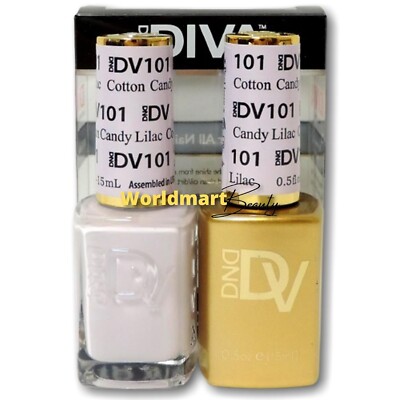 DND DIVA Gel Nail Polish 0.5oz LED/UV Color Gel Duo DV101- Cotton Candy Lilac