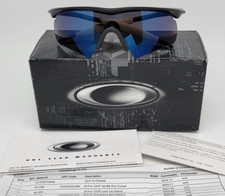 Oakley Custom M Frame Jet Black Frame Ice Iridium Hybrid Lens Sunglasses w/ Box