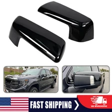 Gloss Black Side Mirror Cover Cap For Silverado 1500 for Sierra 1500 2019-2024