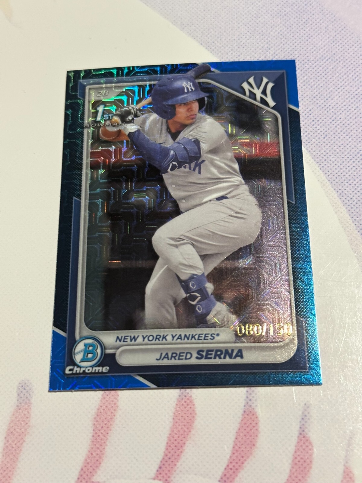2024 Bowman - Chrome Prospects Jared Serna #BCP-68 Blue Mojo Refractor /150