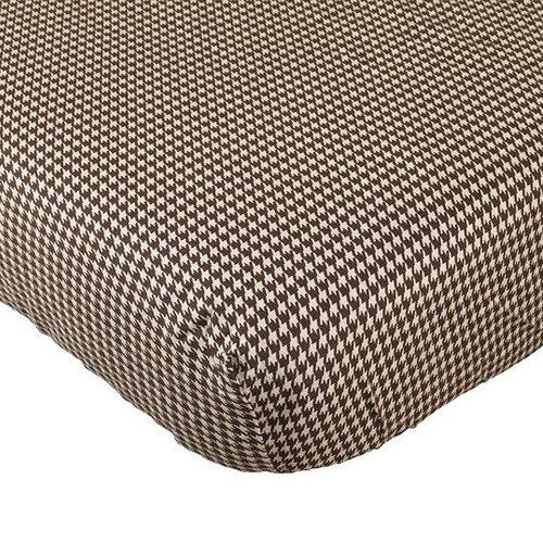 Red Brown Dog Houndstooth Crib Bedding Set Hamper Valance Sheet Diaper Stacker - Afbeelding 7 van 8