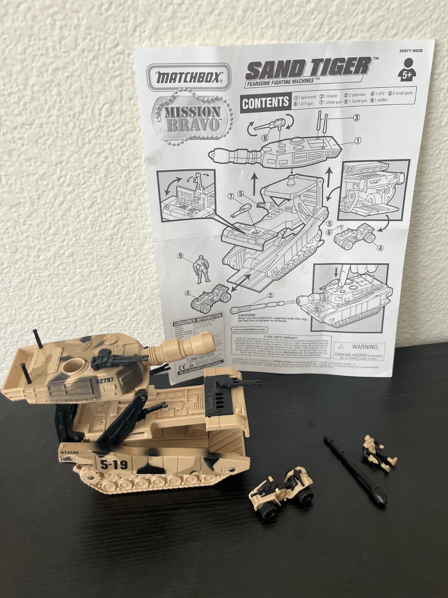 Matchbox 1998 Military Mission Bravo Sand Tiger Tank 5-19 Nice