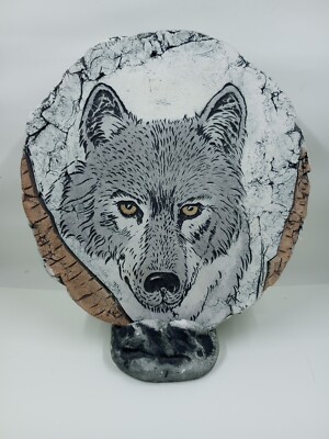Vintage Shapes Of Clay by STAN Mt St Helens ENDANGERED SPECIES Wolf Plaque  
