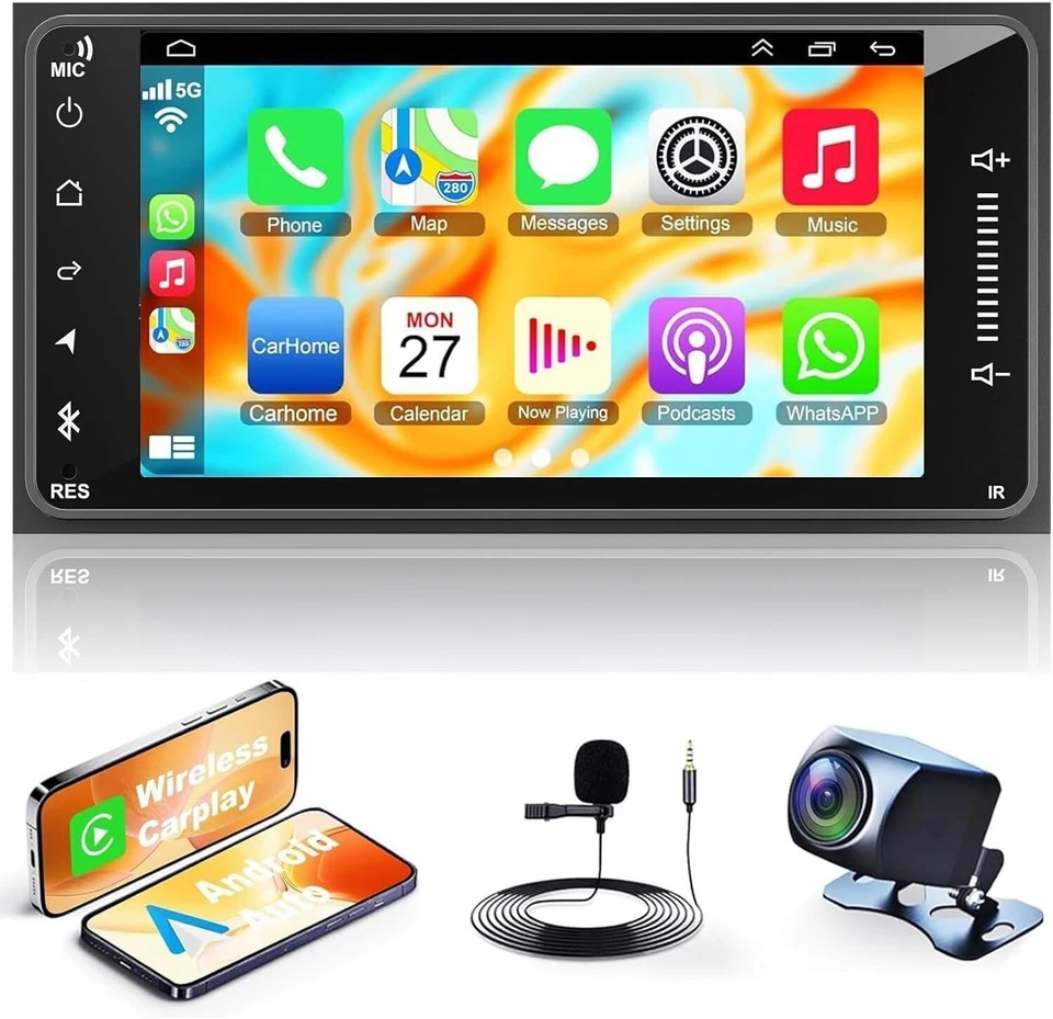 Radio de coche GPS WiFi para Toyota 2000-2006 Tundra, 01-07 Sequoia CarPlay Android 14 Foto 4 de 4