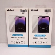 Inland iPhone 14 Pro 2.5D Ultra Clear Glass Screen Protector - Set of 2