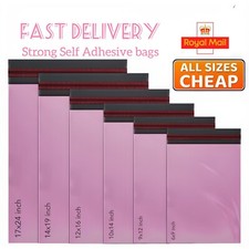 100 Pink Poly Mailers Strong Self Seal Postal Bags Waterproof Shipping Packaging