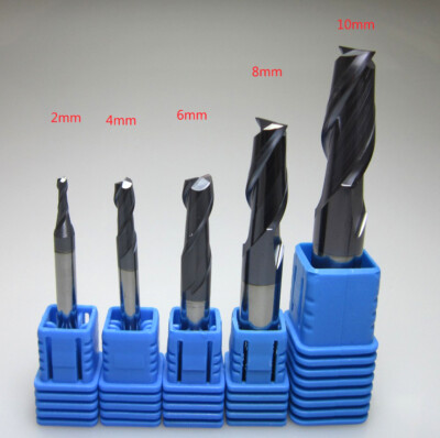 5PCS  2mm-10mm 2 Flutes Tungsten Carbide End Mill CNC Milling Cutter Tool HRC50