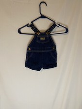 Vintage Children s Oshkosh Solid Unisex Short Overalls Size 12M