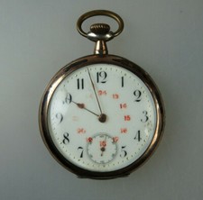 Art Nouveau Men's Pocket Watch High Quality Movement Silver around 1900 60119 