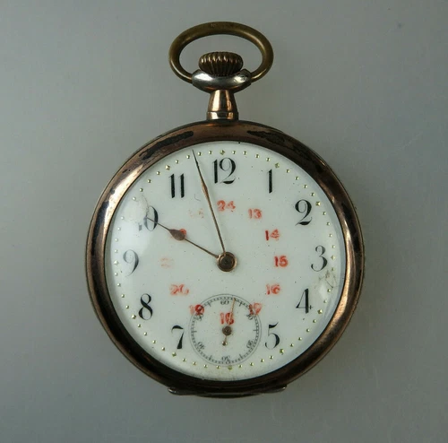 Art Nouveau Men's Pocket Watch High Quality Movement Silver around 1900 (60119)