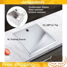 Hidden Kitchen Sink Square Stainless In/ Outdoor & Drain Folding Faucet Strainer