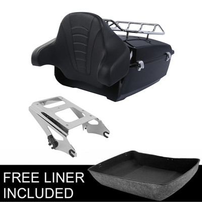 King Trunk Backrest Top Rack & Mount Fit For Harley Tour Pak Touring 2009-2013