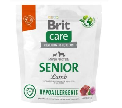 1 kg BRIT CARE Hypoallergenic Senior mit Lamm, Reis für alte Hunde aller Rassen